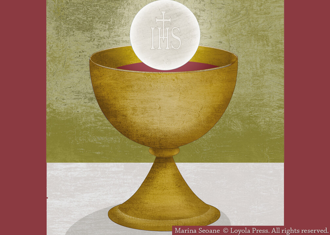 Eucharist - host over chalice - Marina Seoane © Loyola Press. All rights reserved.