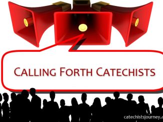 Calling Forth Catechists - text near loudspeakers