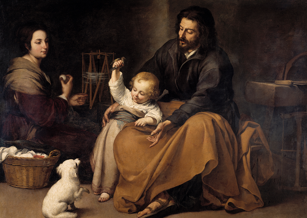 "The Holy Family with a Bird" by Bartolomé Esteban Murillo - public domain via Wikimedia Commons