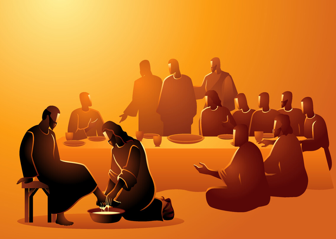 Jesus washing the feet of the disciples on Holy Thursday - rudall30/iStock/Getty Images
