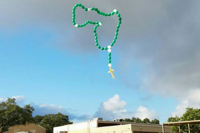 St. Gregory the Great rosary balloon release