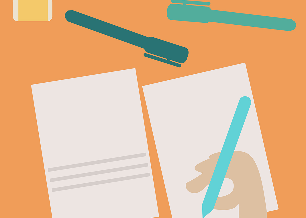 illustration of worksheets on desk - image by Asi from Pixabay