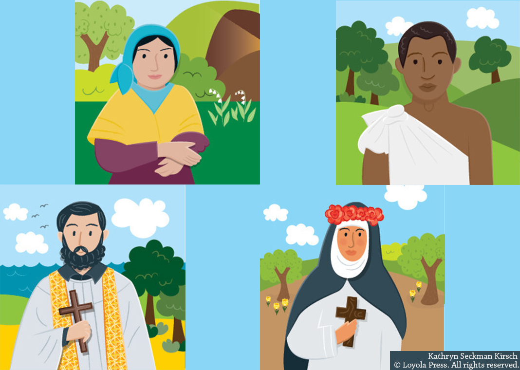 images of saints by Kathryn Seckman Kirsch © Loyola Press. All rights reserved.