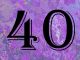 number 40 on purple textured background