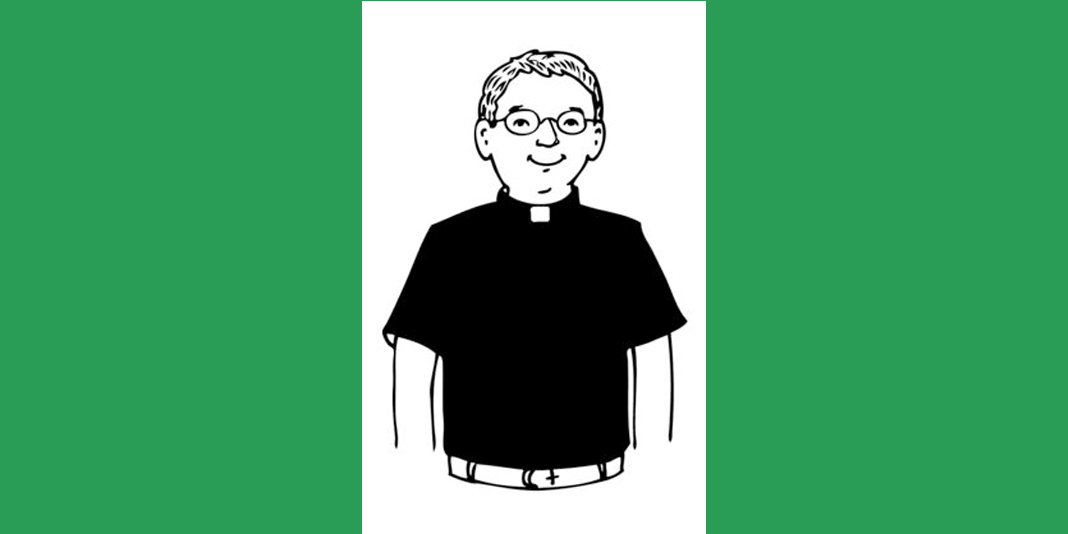 priest illustration - image by Janet McDonnell for Loyola Press