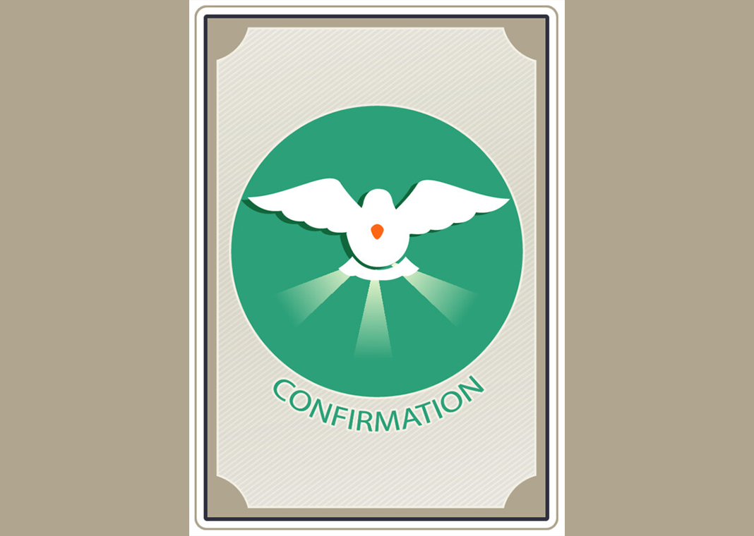 word "Confirmation" beneath image of Holy Spirit as dove - Lorelyn Medina/Shutterstock.com