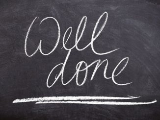 well done - note on chalkboard