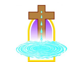 Baptism - water and cross