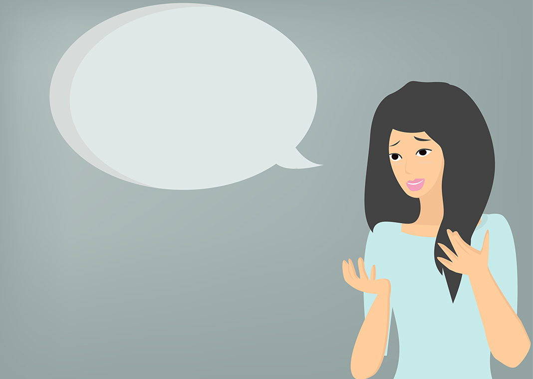 illustration of worried young woman with speech bubble - image by Tanya Naraksa from Pixabay