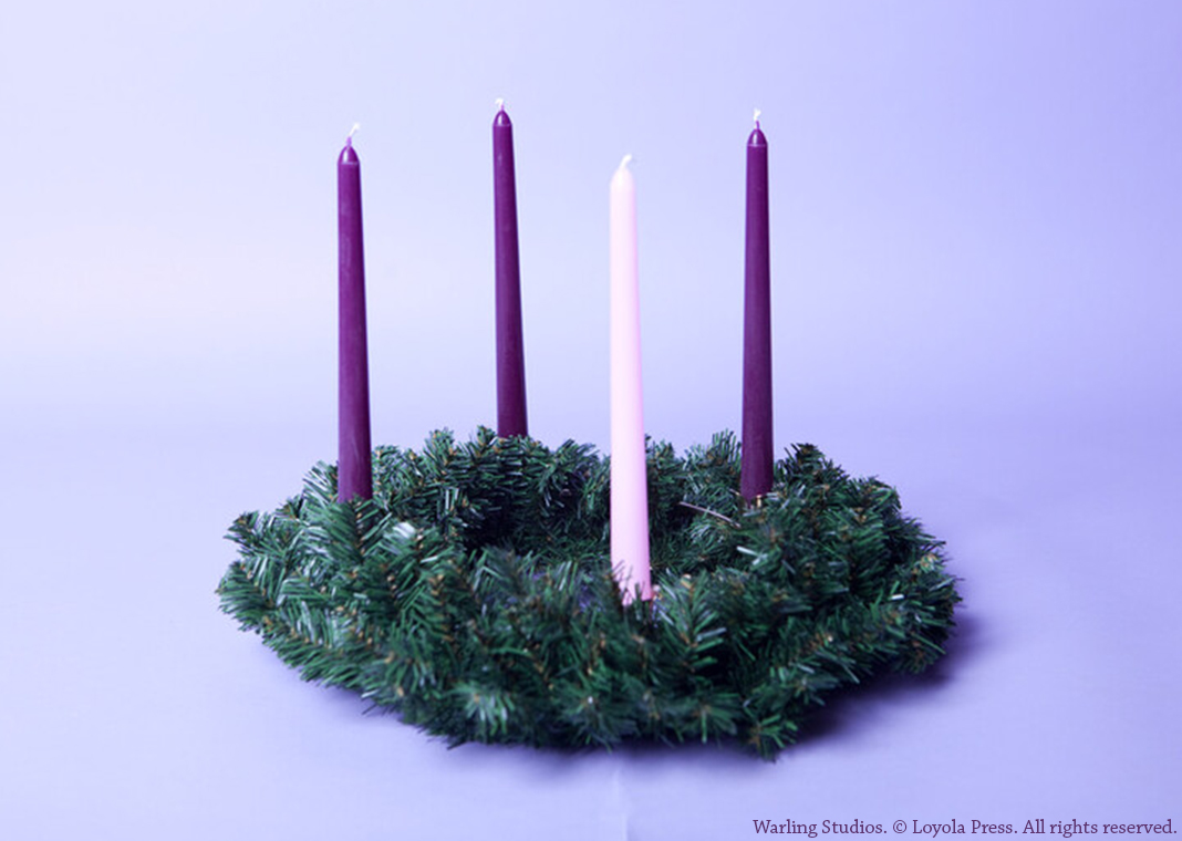 Advent wreath - Warling Studios. © Loyola Press. All rights reserved.