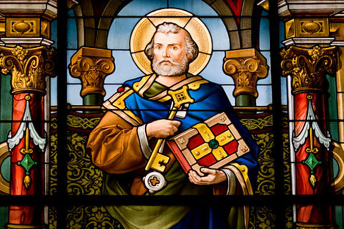 Saint Peter in stained glass