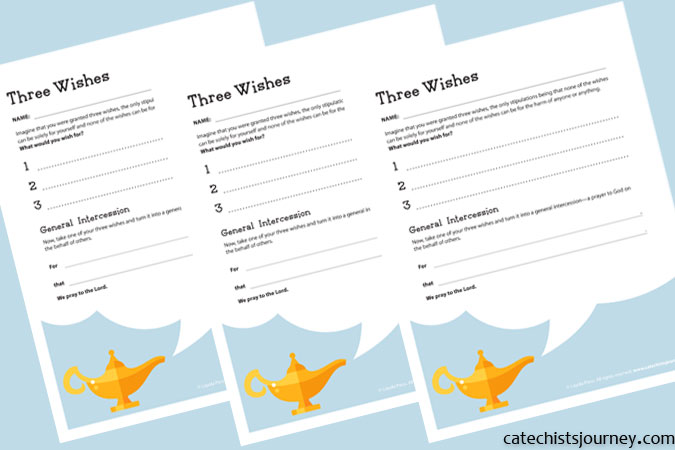 Three Wishes activity from Catechist's Journey