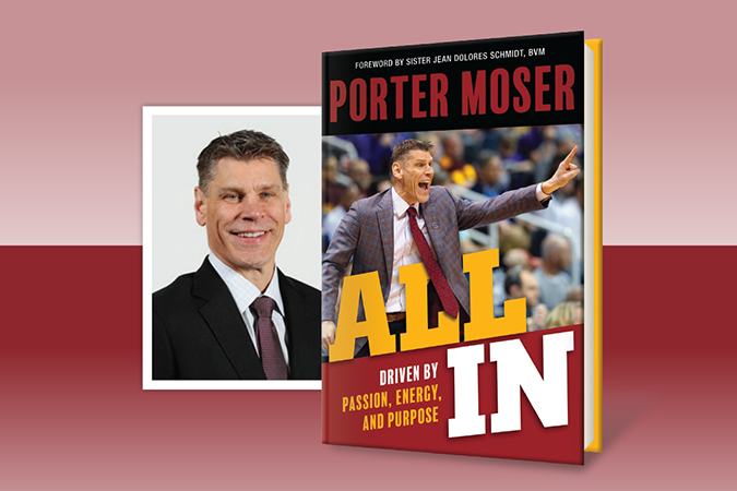 All In by Porter Moser - book cover and author headshot