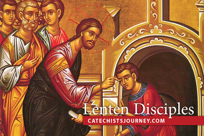 Lenten Disciples - icon of Jesus giving sight to man born blind