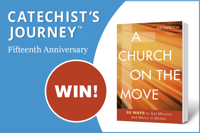 A Church on the Move giveaway in honor of Catechist's Journey anniversary