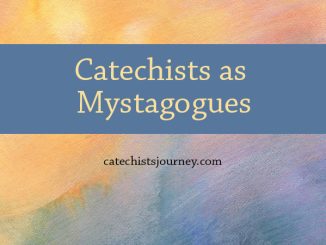 Catechists as Mystagogues - text over watercolor background by Sergey Ryumin/Moment/Getty Images